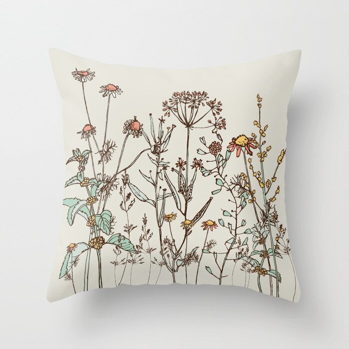 Bloemen planten serie decoratieve kussenhoes kussen kussensloop polyester 45*45 sierkussen woondecoratie kussensloop: Drd 93-12