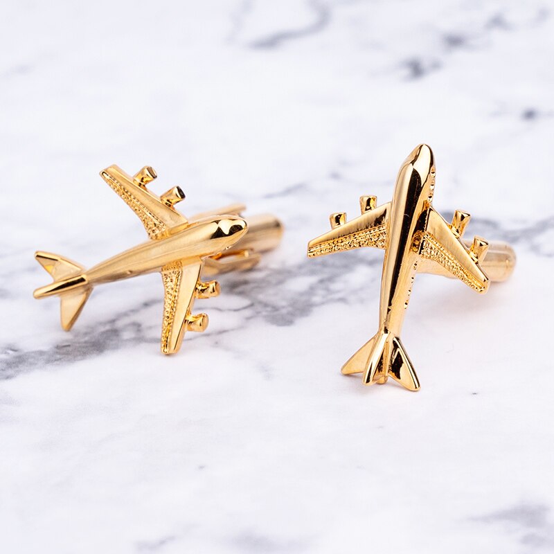 Boutique Airplane Cufflinks Metal Aircraft Cuff Link Mens Jewelry For Business Shirt Wedding &retail