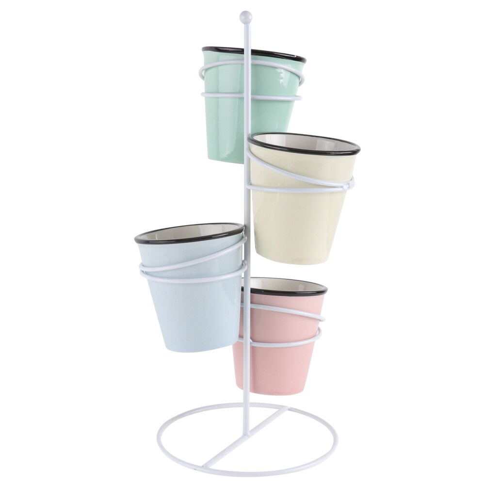 1 Set Balcony Flower Stand Indoor Storage Rack Adornment Flower Pot Holder