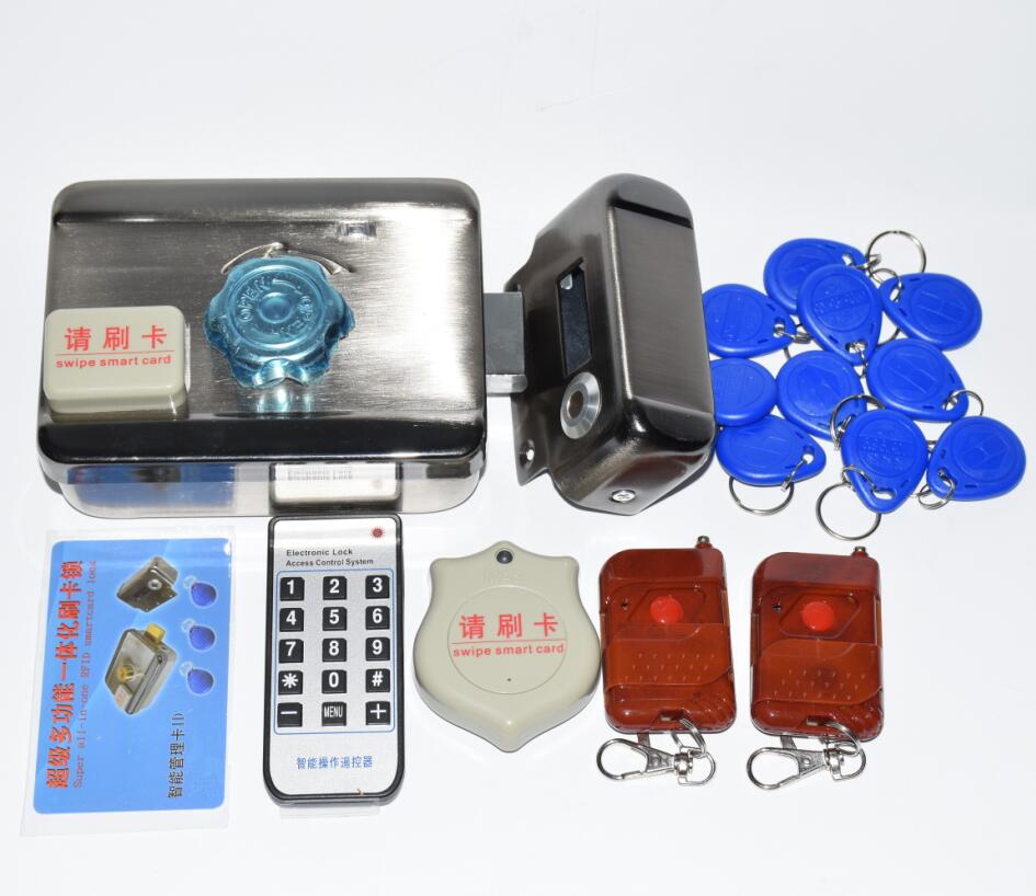 Wireless 4 Remote Control Door Lock Electronic Anti-theft Lock For Home Apartment Automatically Intelligence Household: exit by button