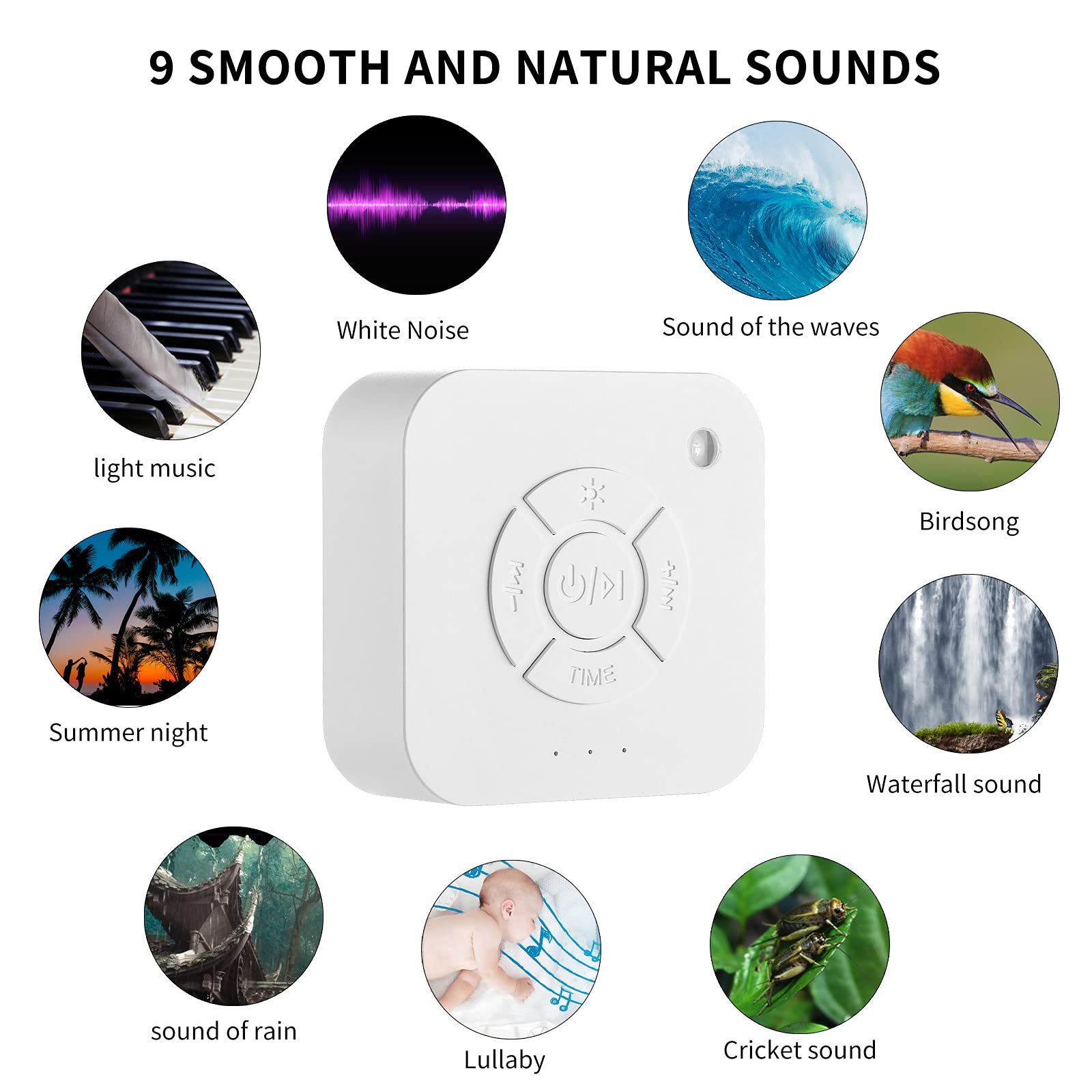 Xiaomi-máquina de sonido de ruido blanco para dormir, dispositivo portátil de relajación, recargable por USB, para viaje en casa y oficina