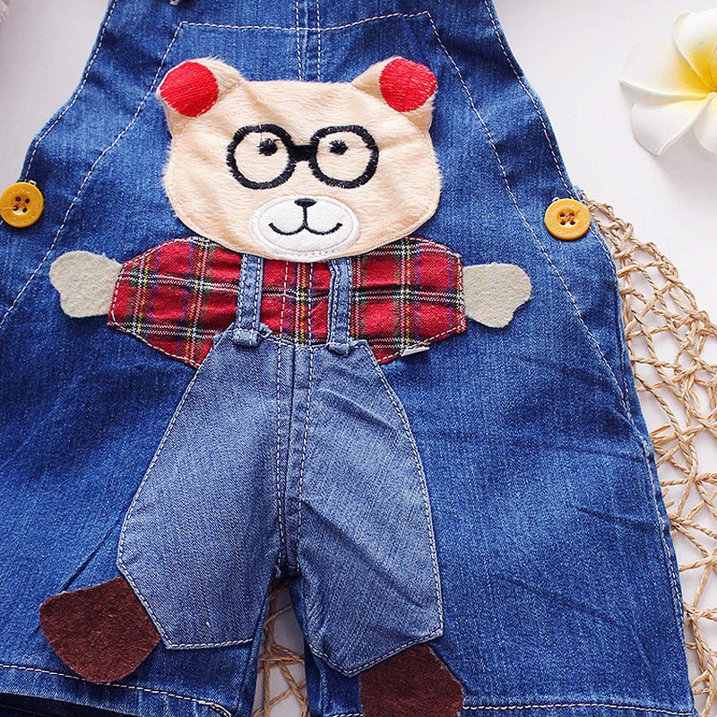 Diimuu Zomer Kinderen Kids Baby Jongens Denim Broek 1-3Y Zuigelingen Jongen Korte Overalls Kleding Kid Casual Cartoon Print Bodems