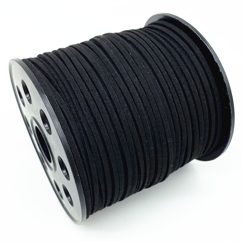 Cordón plano de gamuza trenzada de imitación, cuerda de rosca hecha a mano de cuero de terciopelo coreano de 5 yardas y 3mm para DIY, suministros de joyería # Ro
