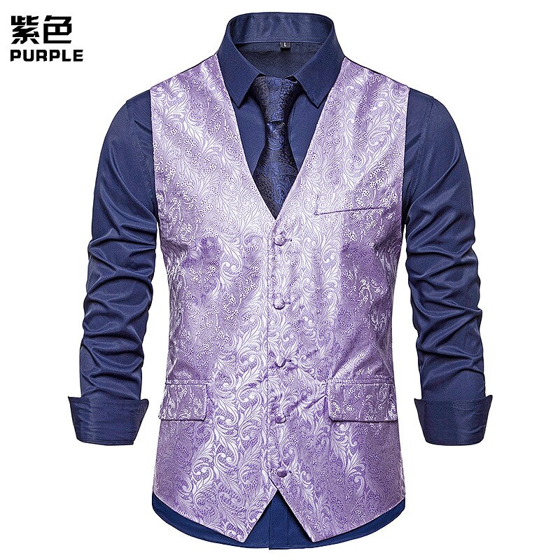 Jacquard kukkaprintti musta miesten liivi hääjuhla tanssiaiset miesten puku liivit rento slim fit miesten mekko liivi miesten liivi liivi