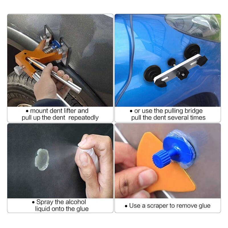 Werkzeuge Ausbeulen ohne Entfernung Delle Entfernung Paintless Delle Abzieher Auto Reparatur Werkzeug Kleber Registerkarten Hagel Reparatur Werkzeuge Typ-1