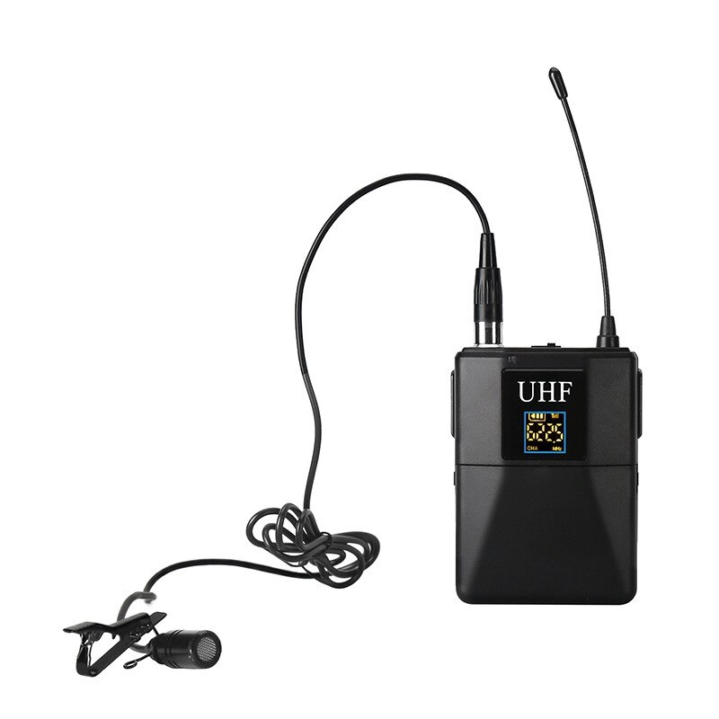 Uhf-microfoon uhf-reversmicrofoon draadloze interviewmicrofoon met bodypack-zender voor computerluidsprekermixer