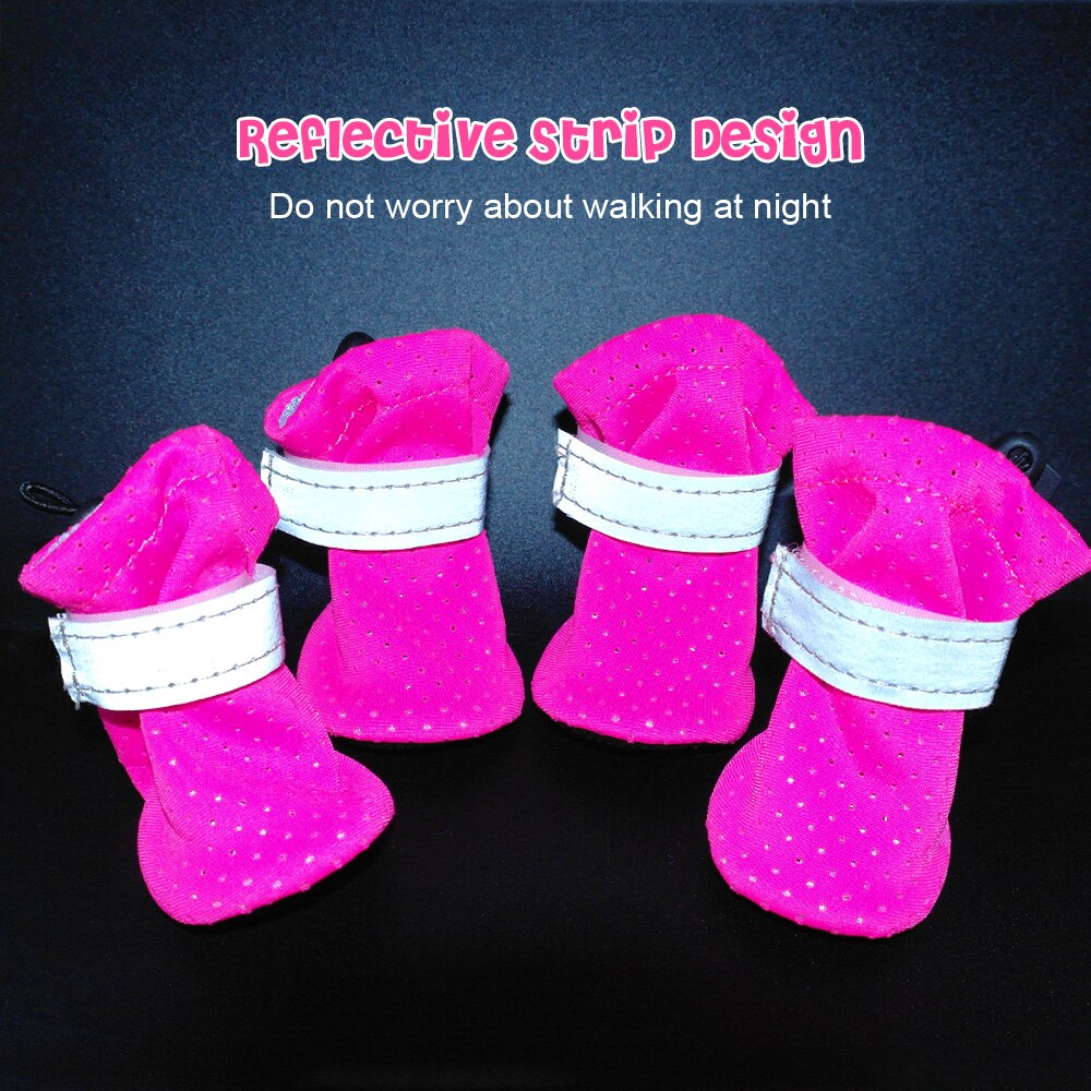 Reflektierende Haustier Hunde Schuhe Regen Schnee Wasserdichte Booties Socken Gummi Anti-Unterhose Schuhe Für Kleine Hund Welpen Schuhe Cachorro