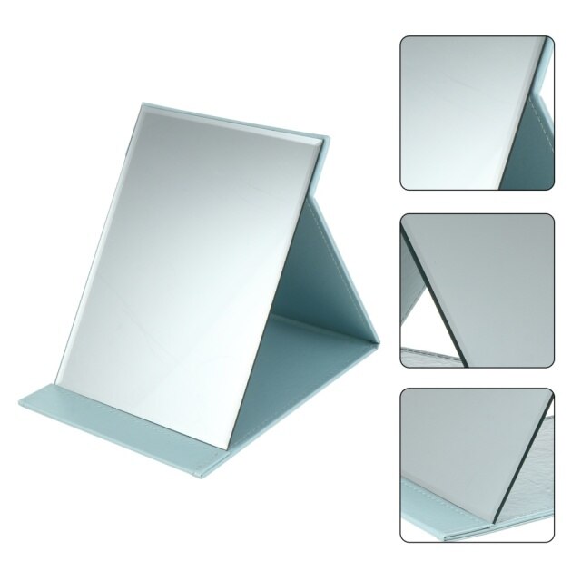Foldable Makeup Mirror Minimalist Cosmetic Mirror for Outdoor Travel: Blue