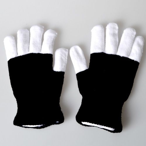 Pudcoco 1Stck Neue Licht-hoch Spielzeug LED Rave Blinkt Handschuh glühen 7 Modus hell hoch Finger Spitze Beleuchtung paar Schwarz VD Heißer