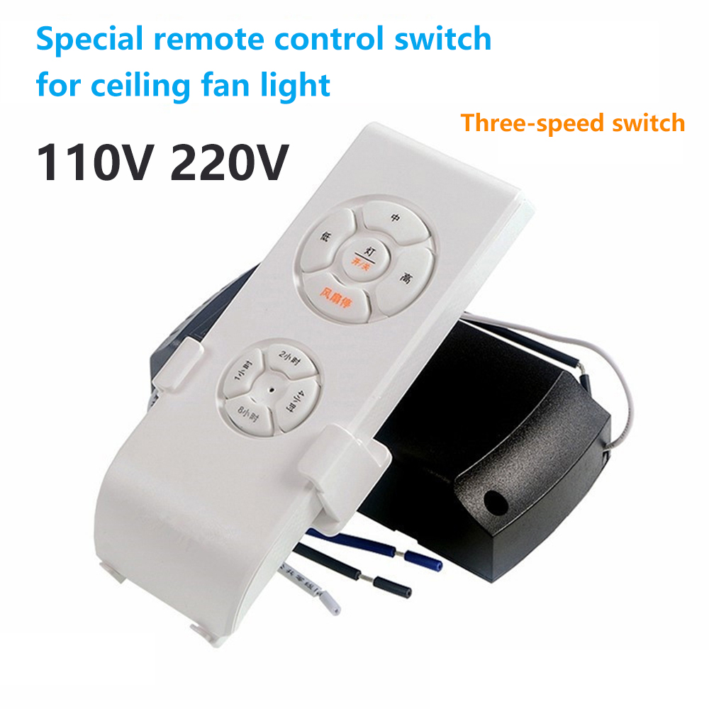 Universal Ceiling Fan Lamp Remote Control Kit AC 110V 220V Timing Control Switch Adjusted Wind Speed Transmitter Receiver