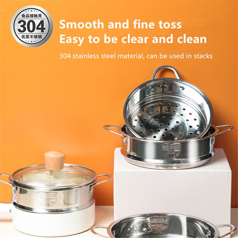 304 stainless steel steamer, small small milk food pot, steamed buns, steamed buns, steamer drawers, mini-steamer can be stacked