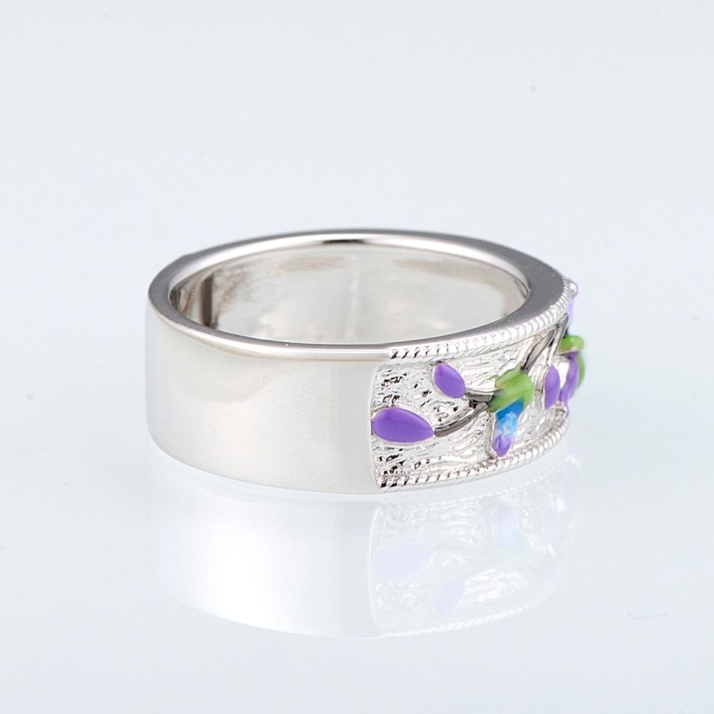 SANTUZZA Silber Ring Für Frauen 925 Sterling Silber Zarte Blume Weiß Zirkonia Partei Schmuck handgefertigt Emaille