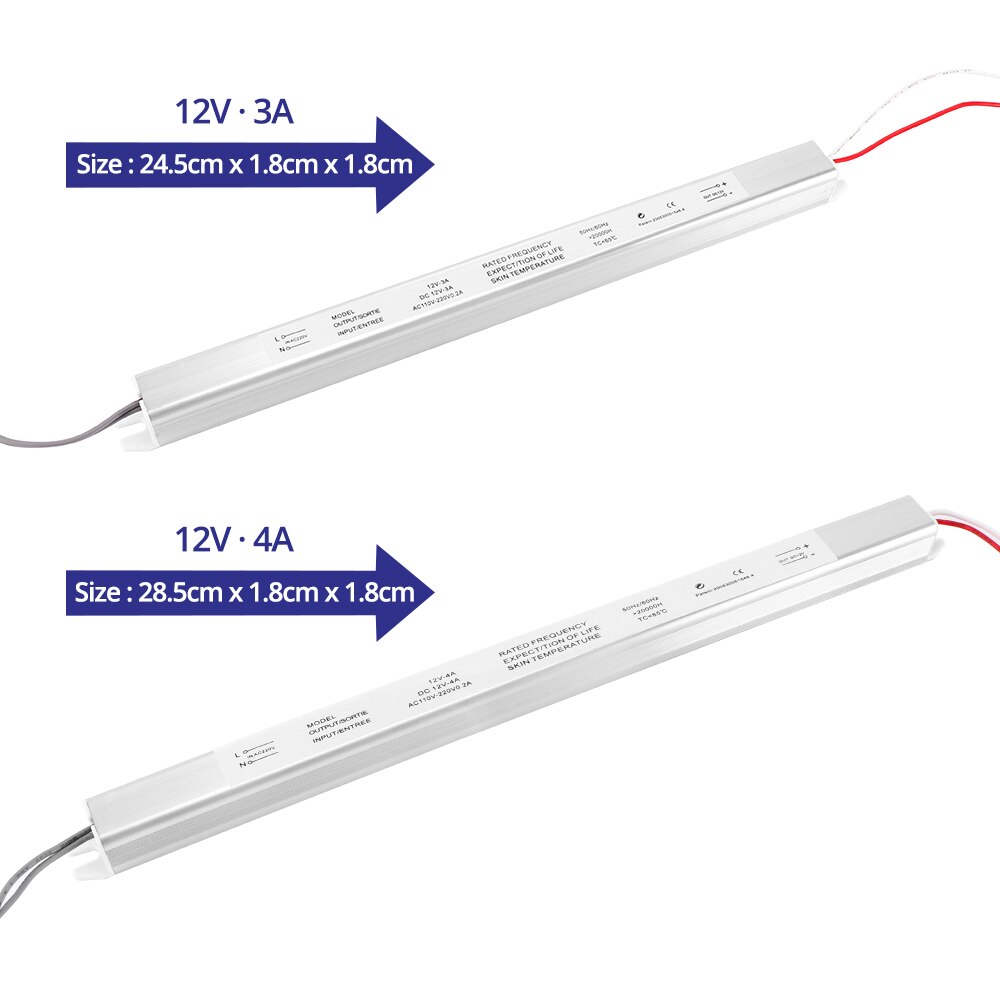 DC12V 1.5A 2A 3A 4A 5A LED Driver AC110V ~ 220V Ultra dunne LED Voeding Verlichting Transformator voor slanke Reclame Lichtbak