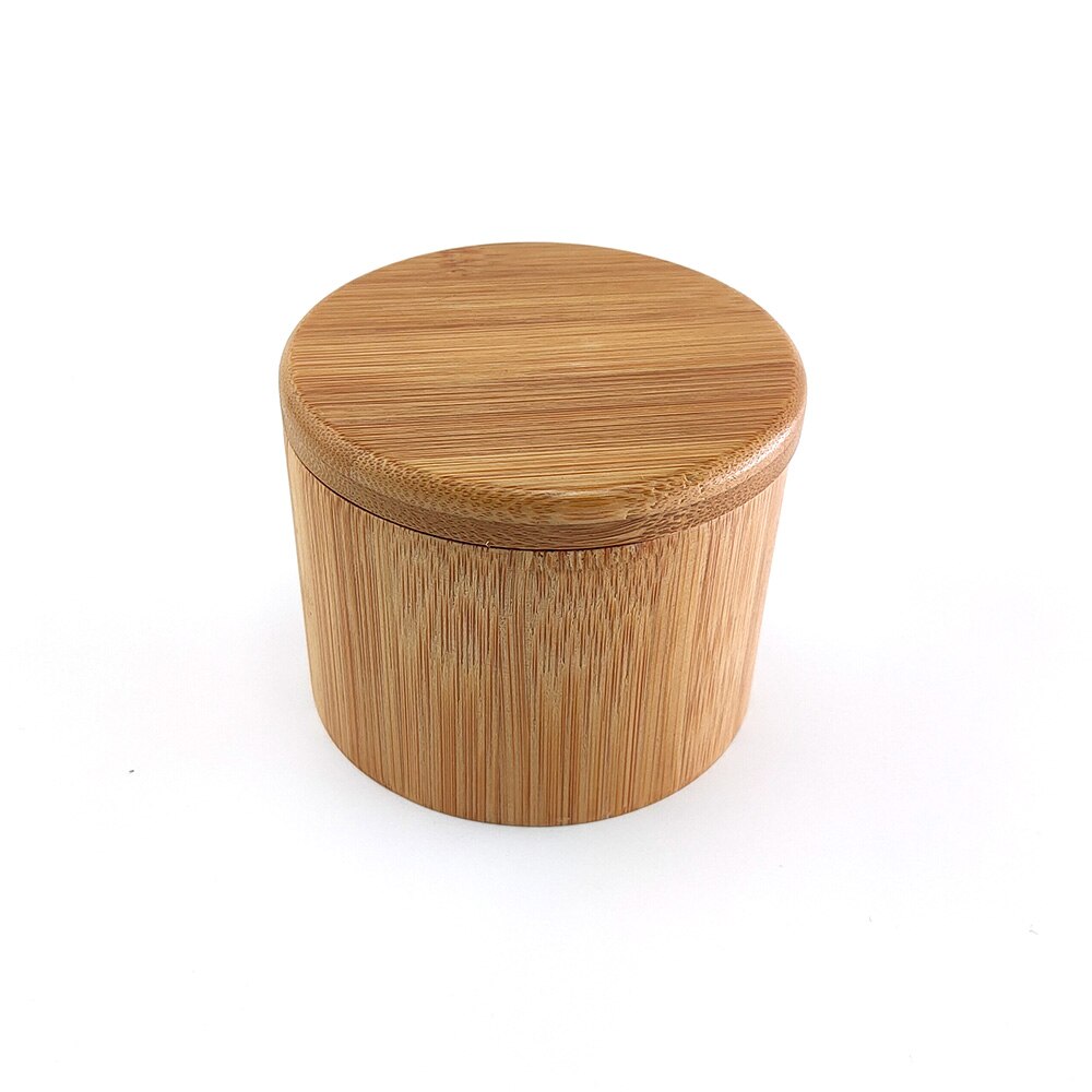 Bamboe Ronde Zout Doos Met Magneet Keuken Bamboe Pot Bamboe Kan Bamboe Container Gebruikt Voor Thee Of Koffie Of Suiker
