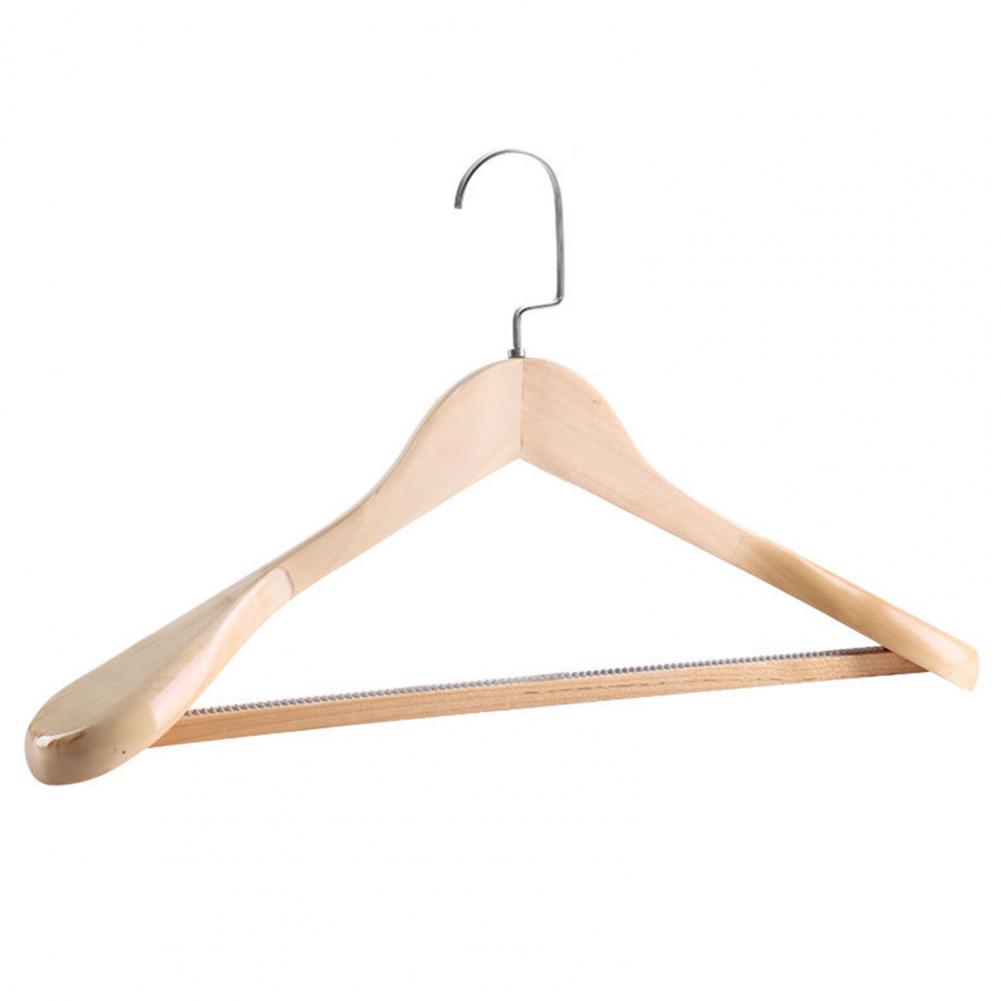 Wood Anti-slip Clothes Hanger Wide Shoulder Drying Rack Coat Hanger Curved Shoulder Household Clothes Racks Hanging Organizer: green