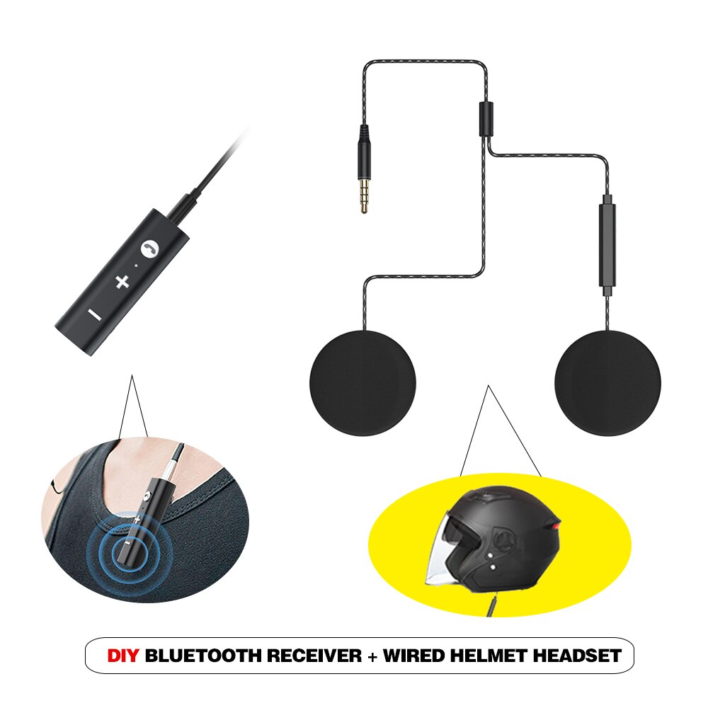 DIY Bluetooth Motorrad Helm Headset Dual Lautsprecher Geflochtene Ohrhörer Kopfhörer Flache Stirnband Kopfhörer 3,5mm Stereo stecker: verrotten