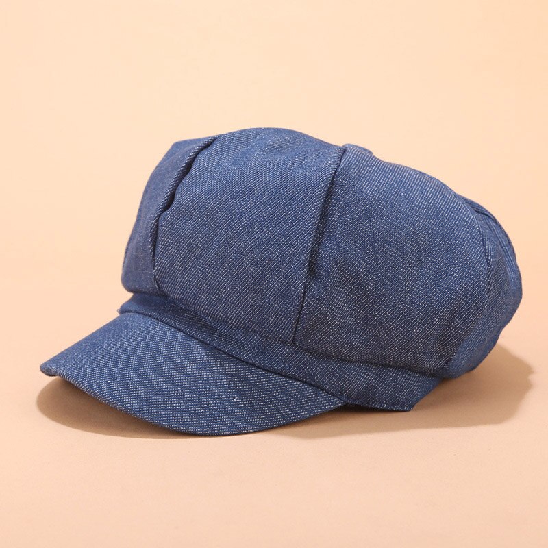 Newsboy-gorro octogonal Retro para mujer, boina de pintor, gorra de pintor, Z113: Navy blue