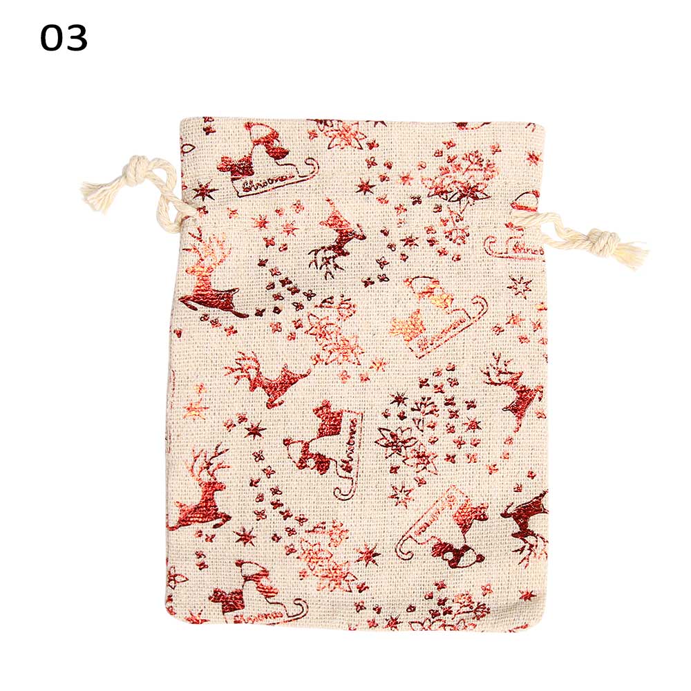Portable Drawstring Bags Girls Draw Pocket Women Travel Pouch Christmas Print Jute Bags Drawstring Pouch: 03