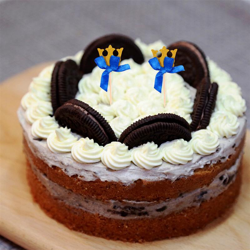 30 Stuks Verjaardagsfeestje Cake Toppers Gouden Papier Cake Toppers Crown Shape Cake Picks Cupcake Toppers Verjaardag Cupcake Decor