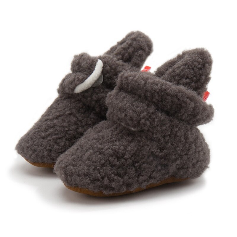 -né enfant en bas âge corail polaire bottes hiver premiers marcheurs bébé filles garçons chaussures semelle souple fourrure neige chaussons pour 0-18M: DH / 7-12M
