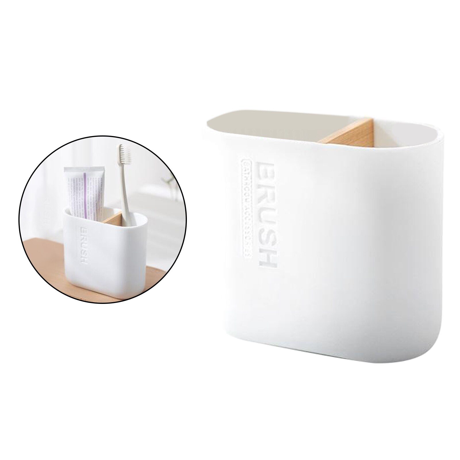 Dispensador de jabón de Set de accesorios de baño, soporte para pasta de dientes, cepillo de baño blanco