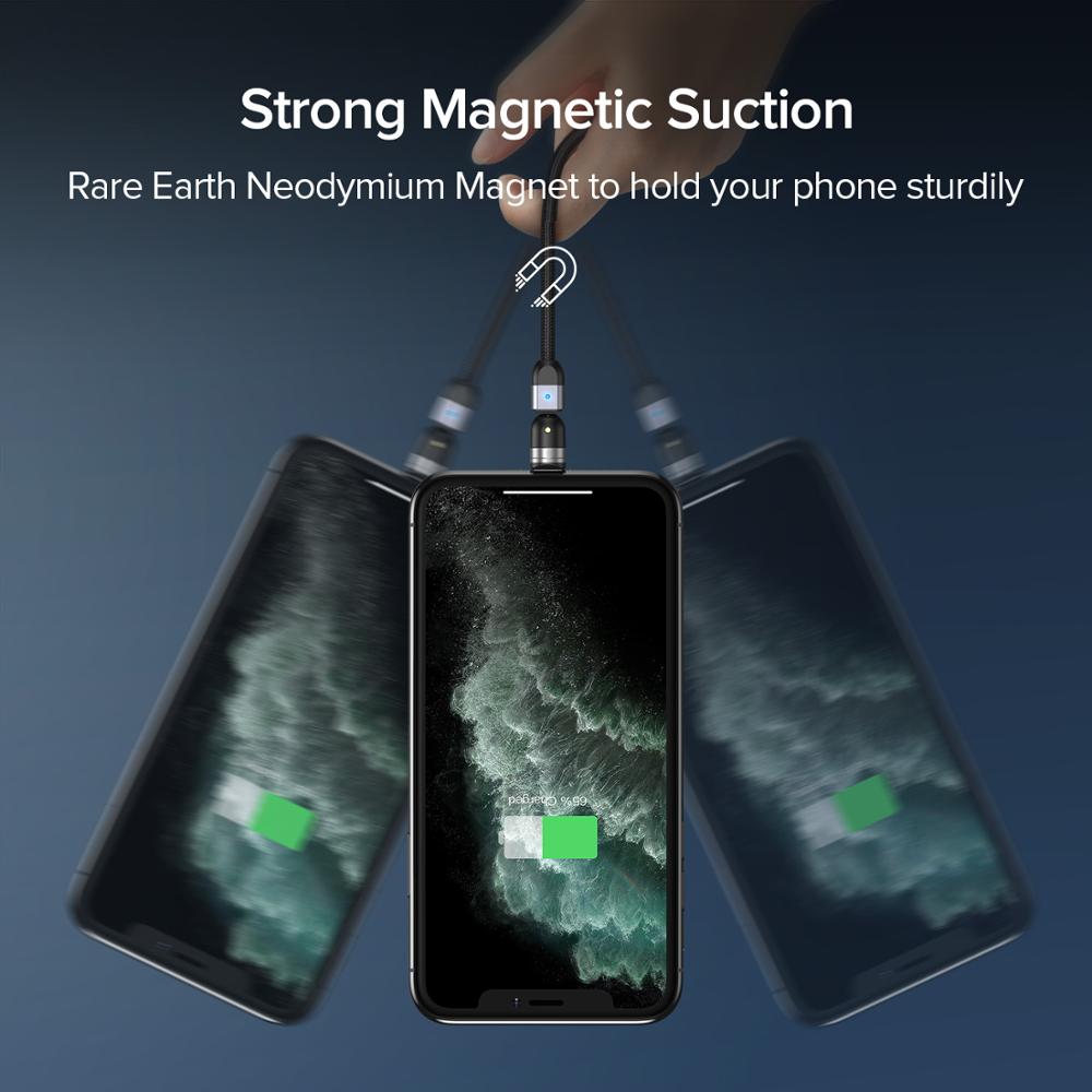 540 Magnetic Cable Micro USB Type C Fast Charging Phone Magnet Charger