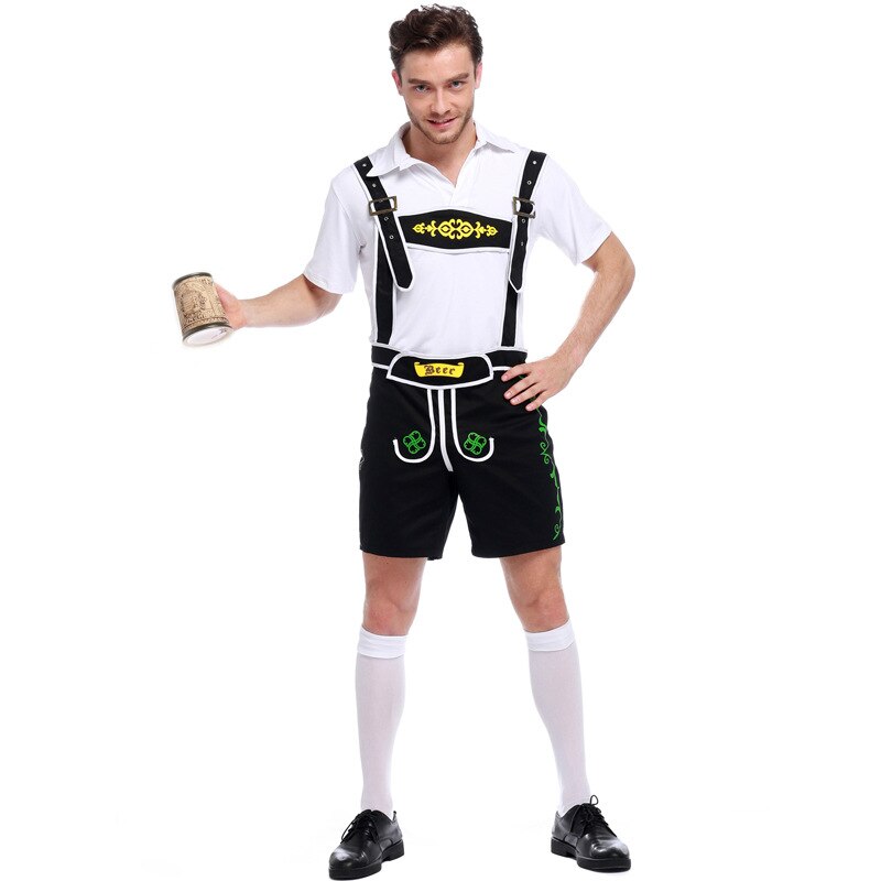 Str m -2xl voksen mann oktoberfest kostyme tysk bayersk øl kostyme bar servitør uniform