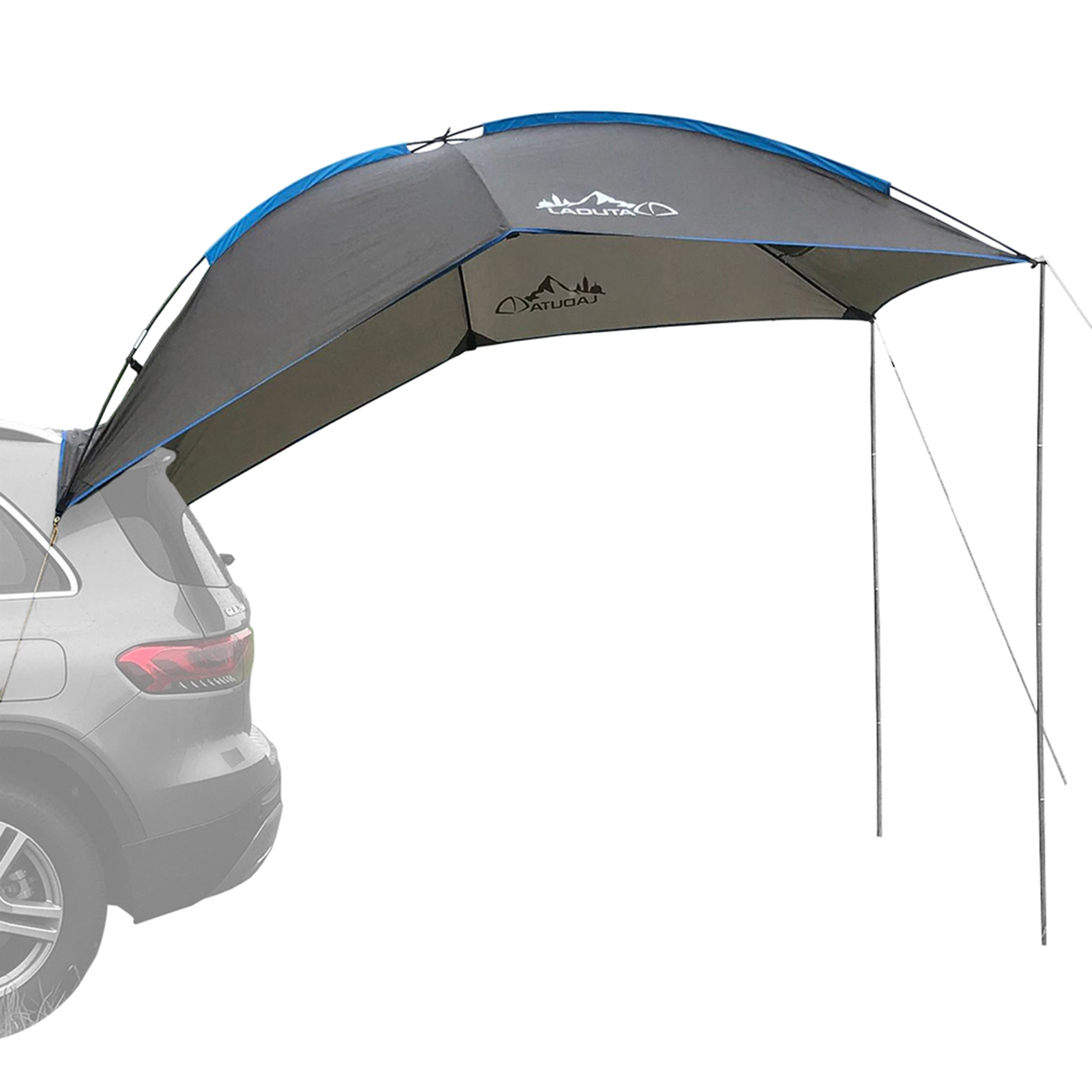 Waterproof Car Rear Tent Camping Shelter Outdoor Car Tent Beach Sun Shelter Awning Shelter: GRAY