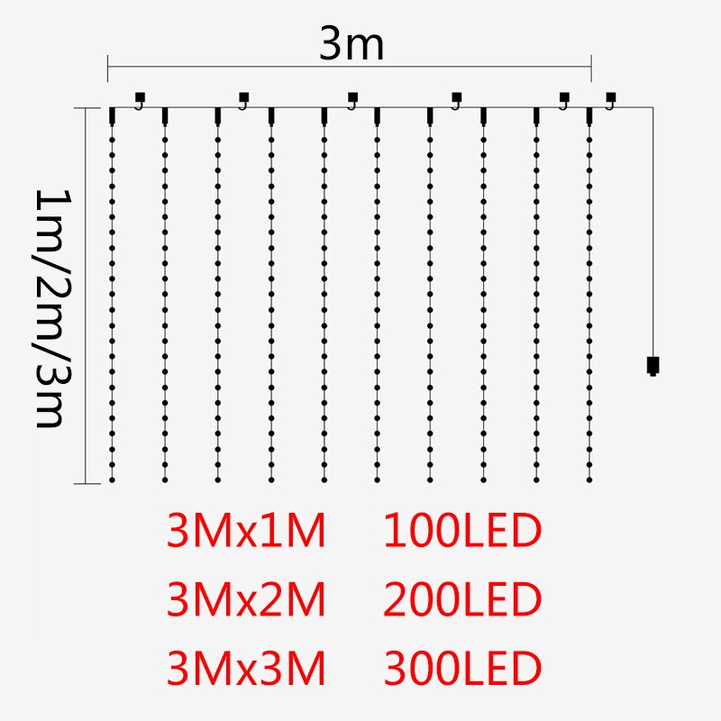 3M X 2M 3M X 1M Led Waterdichte Koperdraad Gordijn Licht 3M X 3M Fairytale Droom Lichtslingers Achtergrond Decoratie Voor Woonkamer