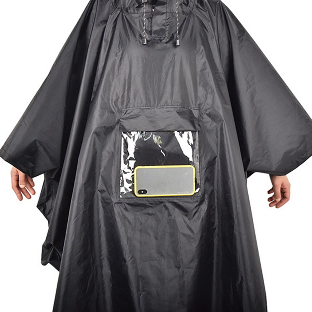 TOMSHOO Multifunctional Lightweight Waterproof Hooded Rain Poncho Raincoat for Men Women Outdoor Hiking Cycling Camping Mat