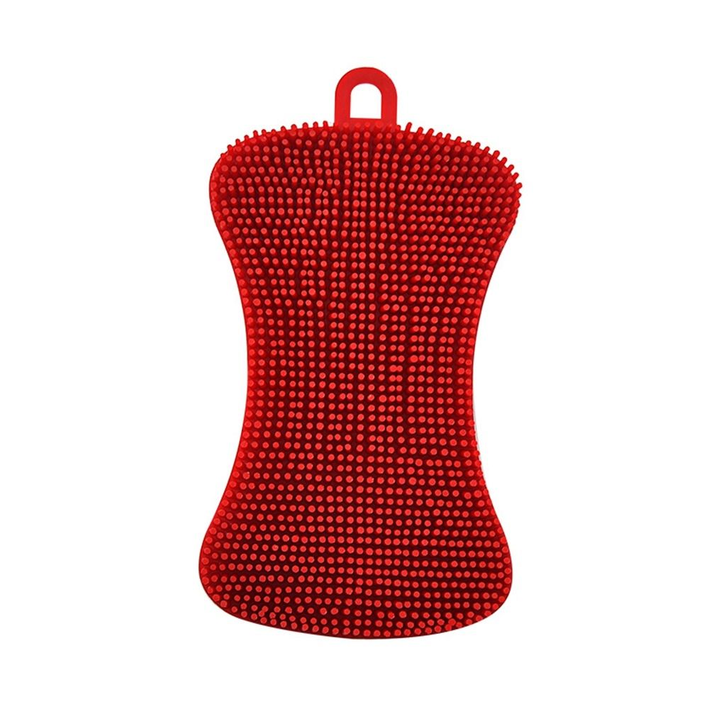 Cleaning Tool Double Sided Silicone Dishwashing Brush Soft Reusable Washing Cleaning Brushes Flexible Cleaning Brush Kitchen: black