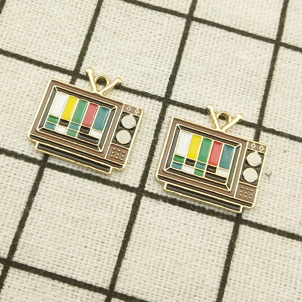 10pcs television charm enamel charms for jewerly making earring pendant bracelet necklace charms 19x20mm