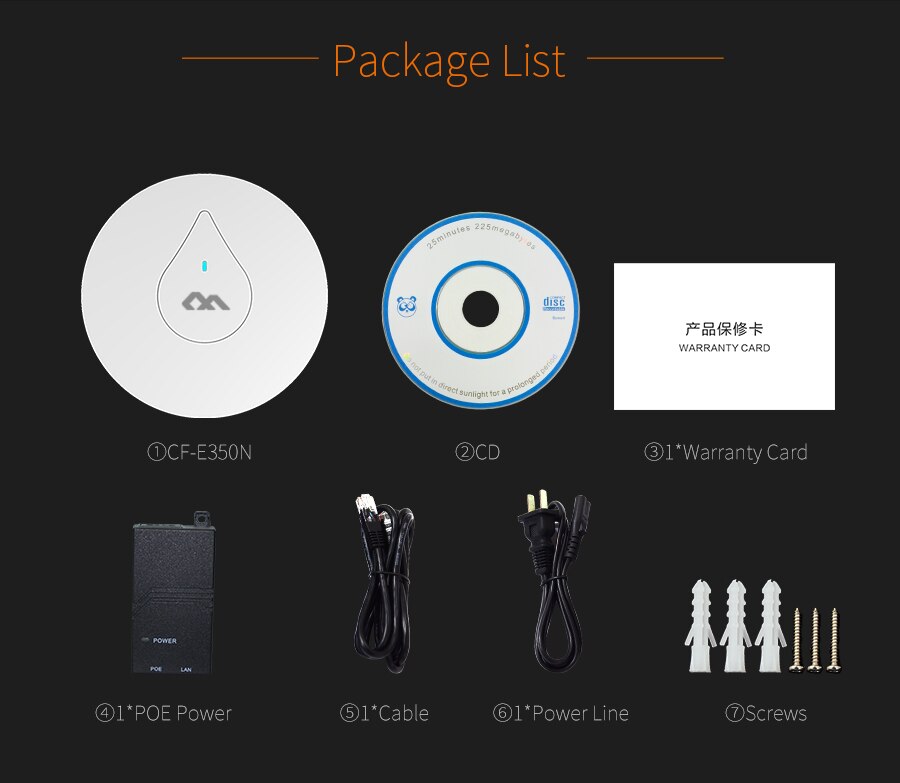 Comfast 300Mbs Krachtige Wifi Router Plafond Ap Wifi Extender Omvatten 48V Poe Ondersteuning Openwrt 300 Vierkante Meter Dekking CF-E350N