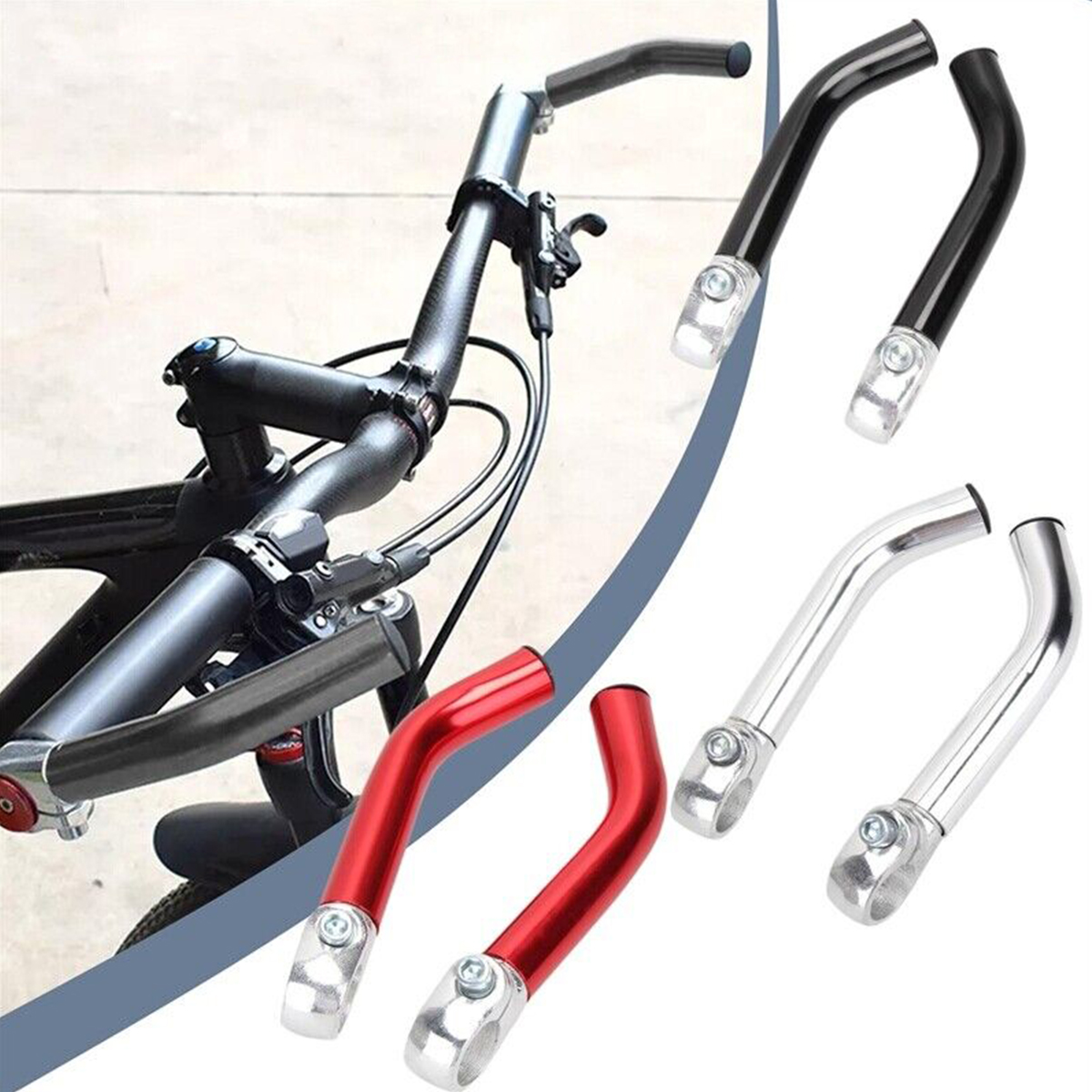 Adjustable Bike Grip Bar End Handle Auxiliary Riding Horn Rest Handlebars Cycling MTB Road Bicycle Metal Accessories