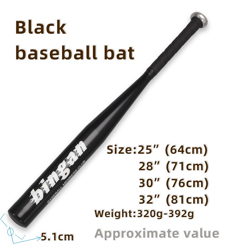 Bate de béisbol de aleación de The Bit bates de Softball, palo de béisbol de 25 "28" 30 "32" 34 "para deportes al aire libre: Black / 25 pulgadas (63-64 cm)