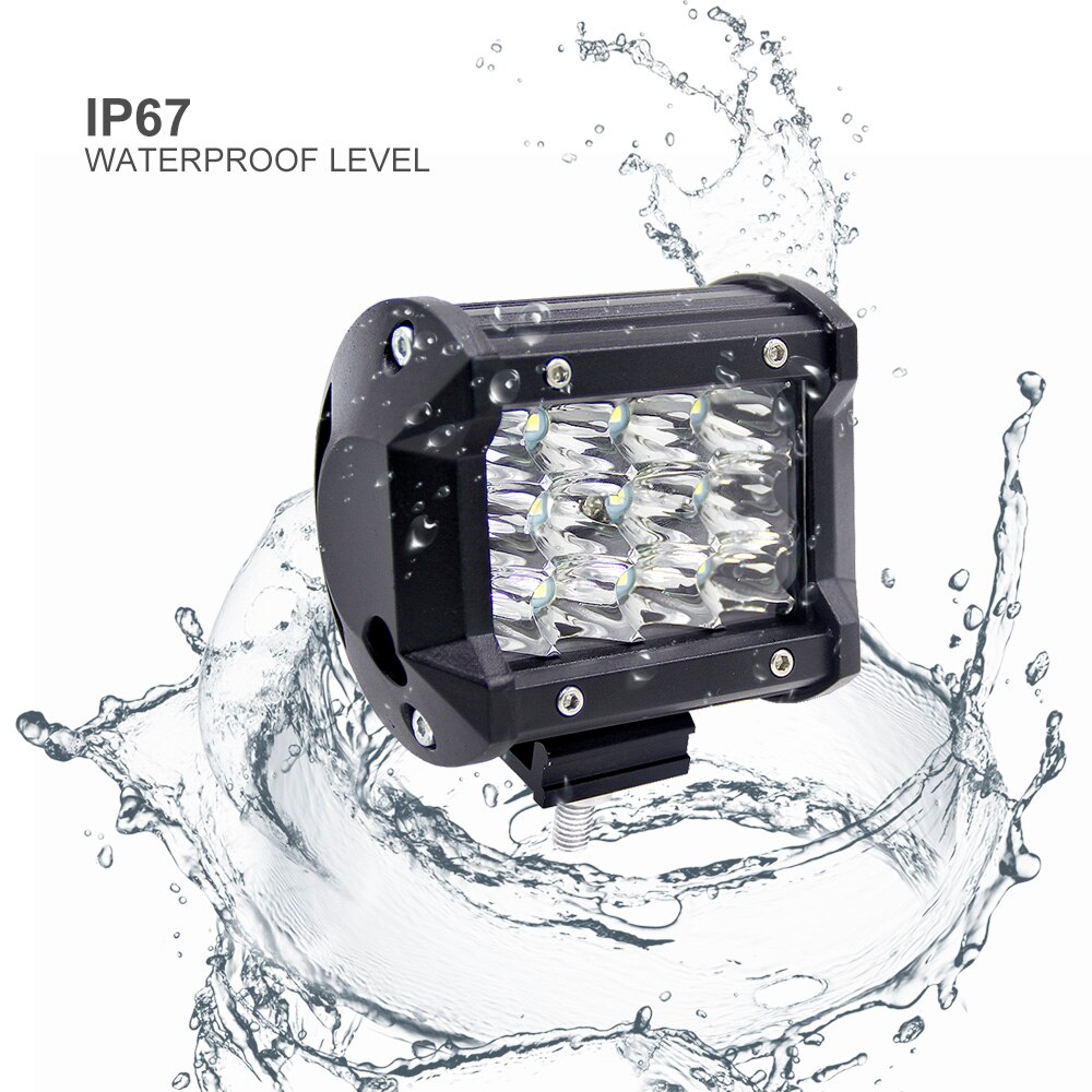 4 Inch Tri-Row LED Car Work Light Bar Spotlight 12V 24V 6000K For 4x4 4WD Offroad SUV ATV Truck Lorry Wagon