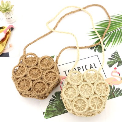 Strand halm vesker for kvinner sommer rotting bag håndlaget hulvevd strand bag casual bohemia bali håndveske bolsos mimbre
