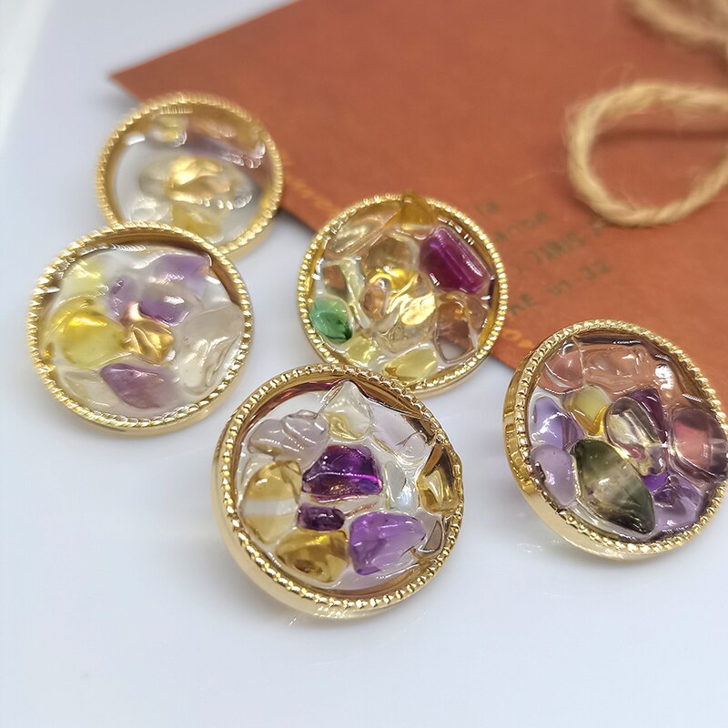 5 Stuks Metalen Strass Knopen – Ronde Vorm, 18/23 Mm, Voor Naaien, DIY En Sieradencraft
