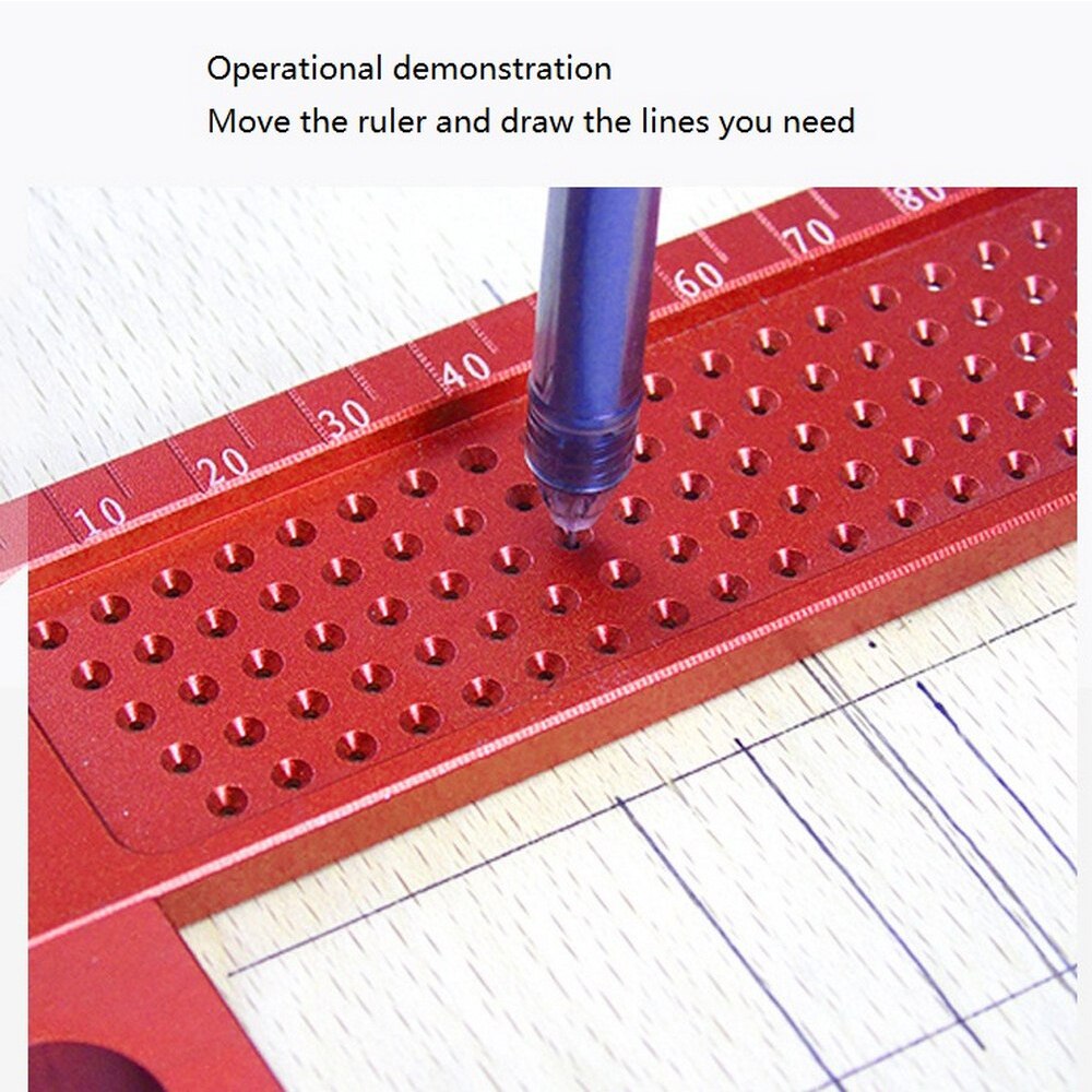 Woodworking scribe,Aluminum Precision Woodworking T-Square,measuring tools,crossed ruler Carpenter Tool Lightweight Durable