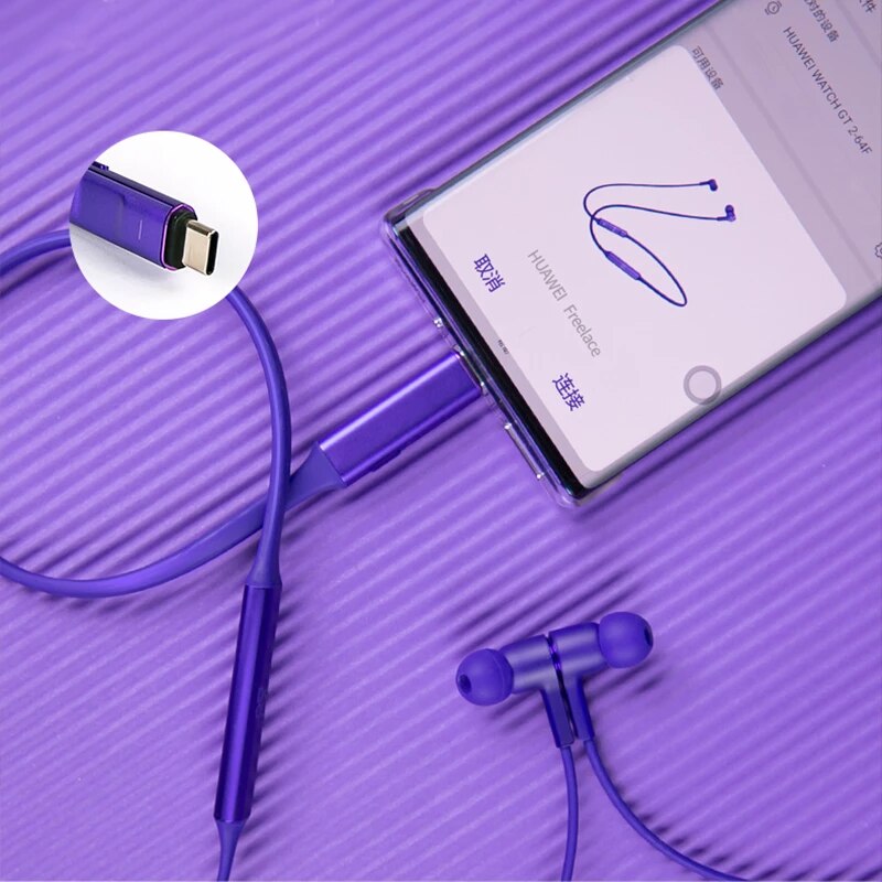 Huawei FreeLace Wireless Earphone Bluetooth Sport Waterproof In-ear Memory Cable Metal Cavity Silicon Magnetic Switch