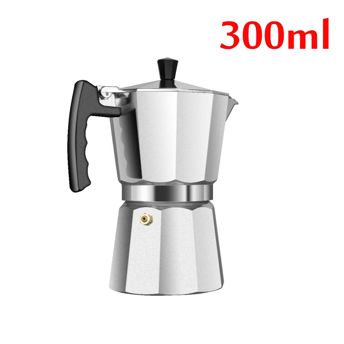 150ml 300ml kaffemaskine aluminium mokka espresso percolator pot kaffemaskine moka pot stovetop kaffemaskine: Sølv 300ml