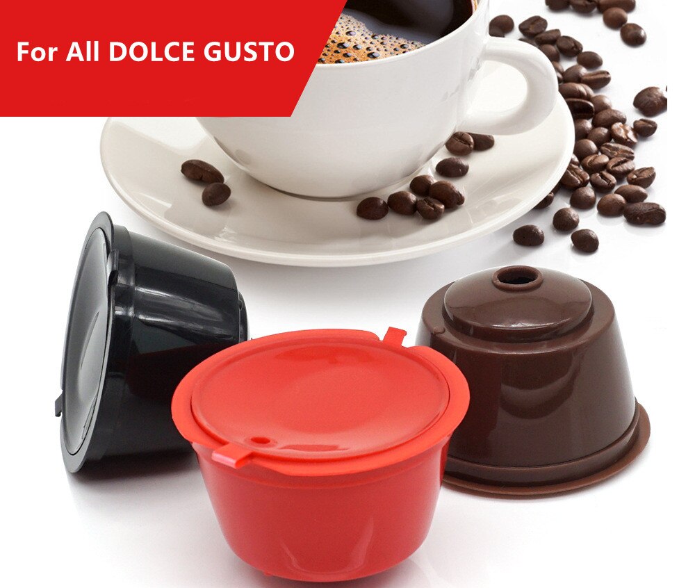 3pcs/pack Dolce Gusto Coffee Cup Capsule Plastic Capsule Refillable Reusable Compatible with Nescafe Dolce Gusto