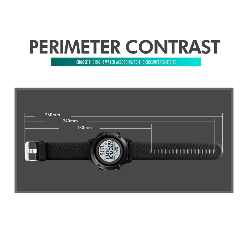 Skmei sport herenhorloge 50m waterdicht alarm 12/24 uur klok led licht pu armband digitaal polshorloge relogio masculino 1508