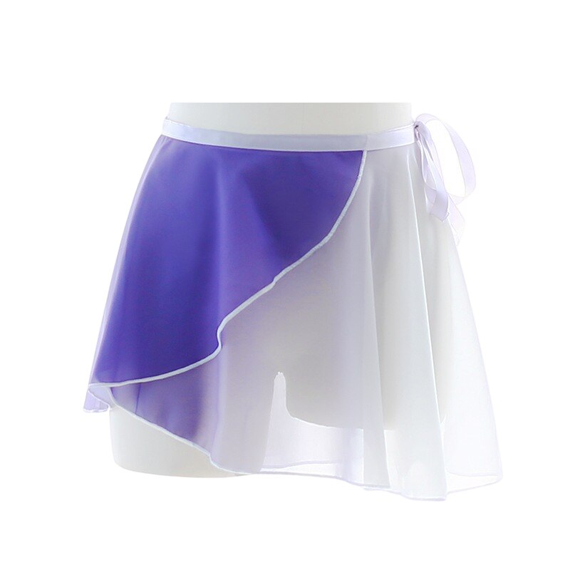 Faldas cortas de gasa para Ballet para mujer y niña, Ropa de baile ligera suave, falda de Ballet de Color contrastante negro-rojo