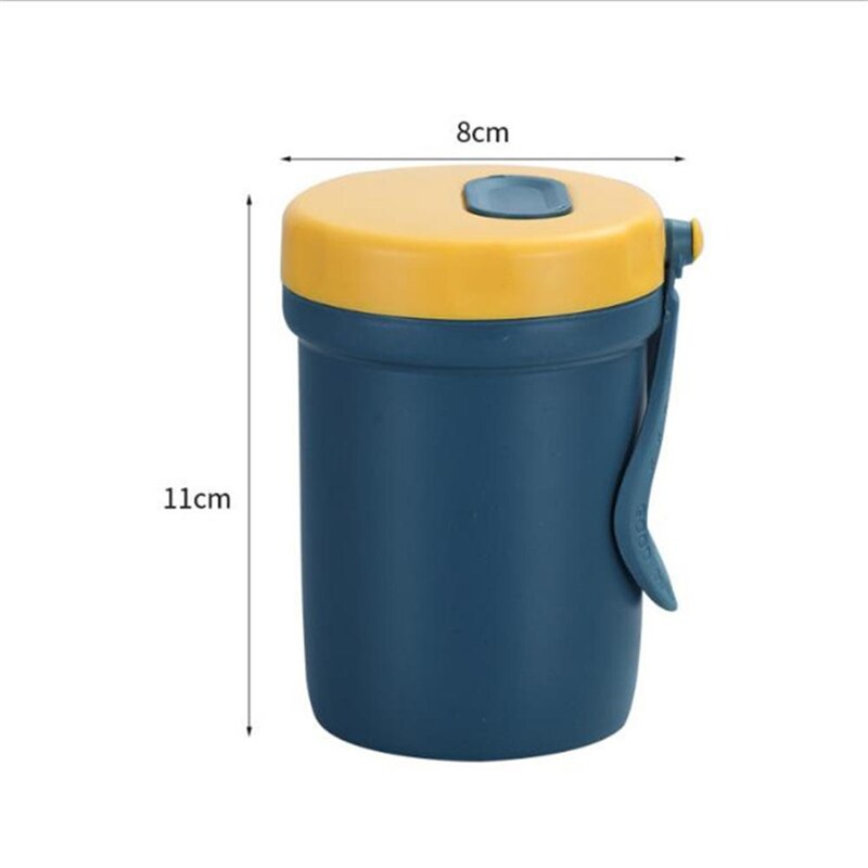 Plastic Anti-Brandwonden Water Cup Magnetron Afsluitbare Soep Cup Eenvoudige Ontbijt Cup Food Grade Drinken Ware: Navy