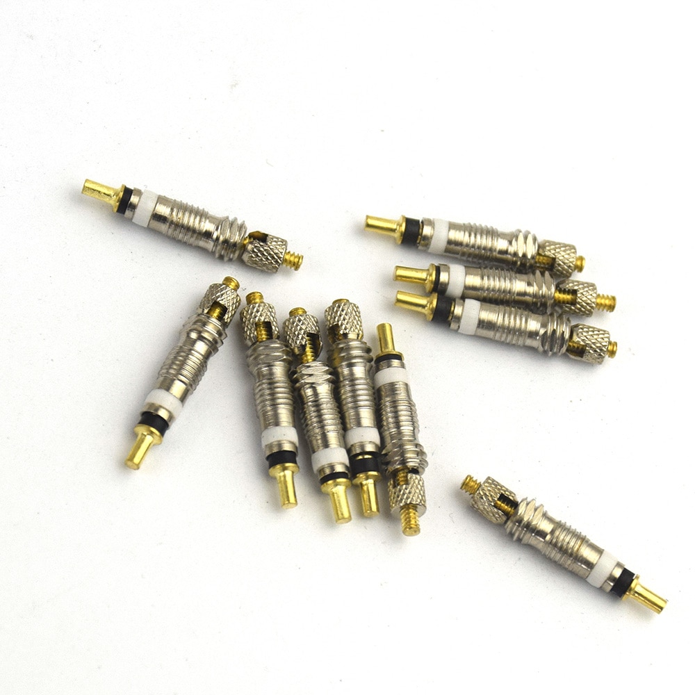 2/6/12PCS Presta Valve Brass Core Tool MTB Road Bike Tubes Repair Tire Service Parts Bike Tire Air Valve W/ Optional Tool