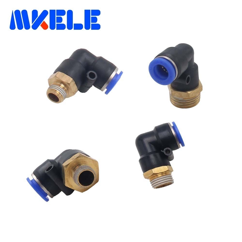 PL series pneumatic fitting externally threaded L-shaped air quick connector coupling adapter 1 pcs Package transportation fee