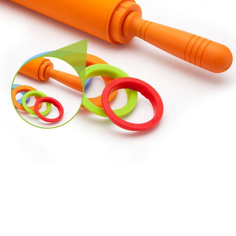 Heißer Einstellbare Wärme-beständig rollen Stift Mit Teig matt Teig Rolle mit Abnehmbare Einstellbare Dicke Ringe