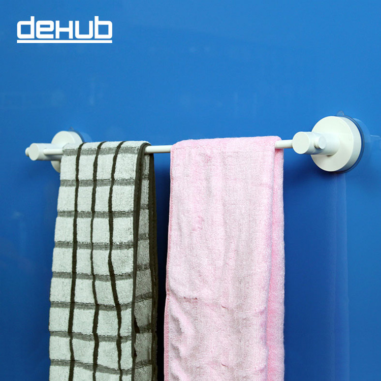 Dehub Suction Cup Stainless Towel Bar 53cm Single Towel Bars Bathroom Shelf Bathroom Accessories Simple Towel Rail