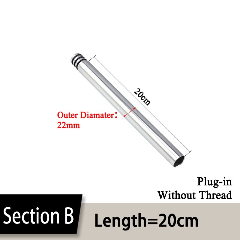 24mm/22mm/20mm 30/40cm Kupfer Überzug/Schwarz Dusche Verlängerung Stange ohne gewinde erhöaufgehängt dusche rohr verlängern Verlängerung rohr: B-Länge20cm